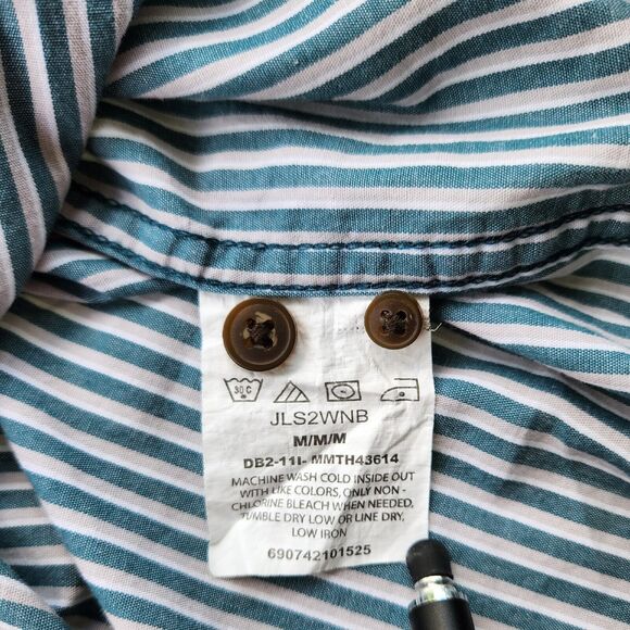 Wrangler Jeans Co. Men's Shirt Medium Button Up Blue Grean Gray 100% Cotton - Picture 6 of 6